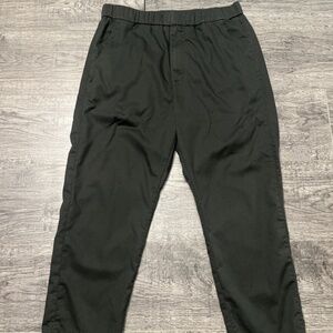 COS Mens Olive twill tapered elastic waist trousers 33R